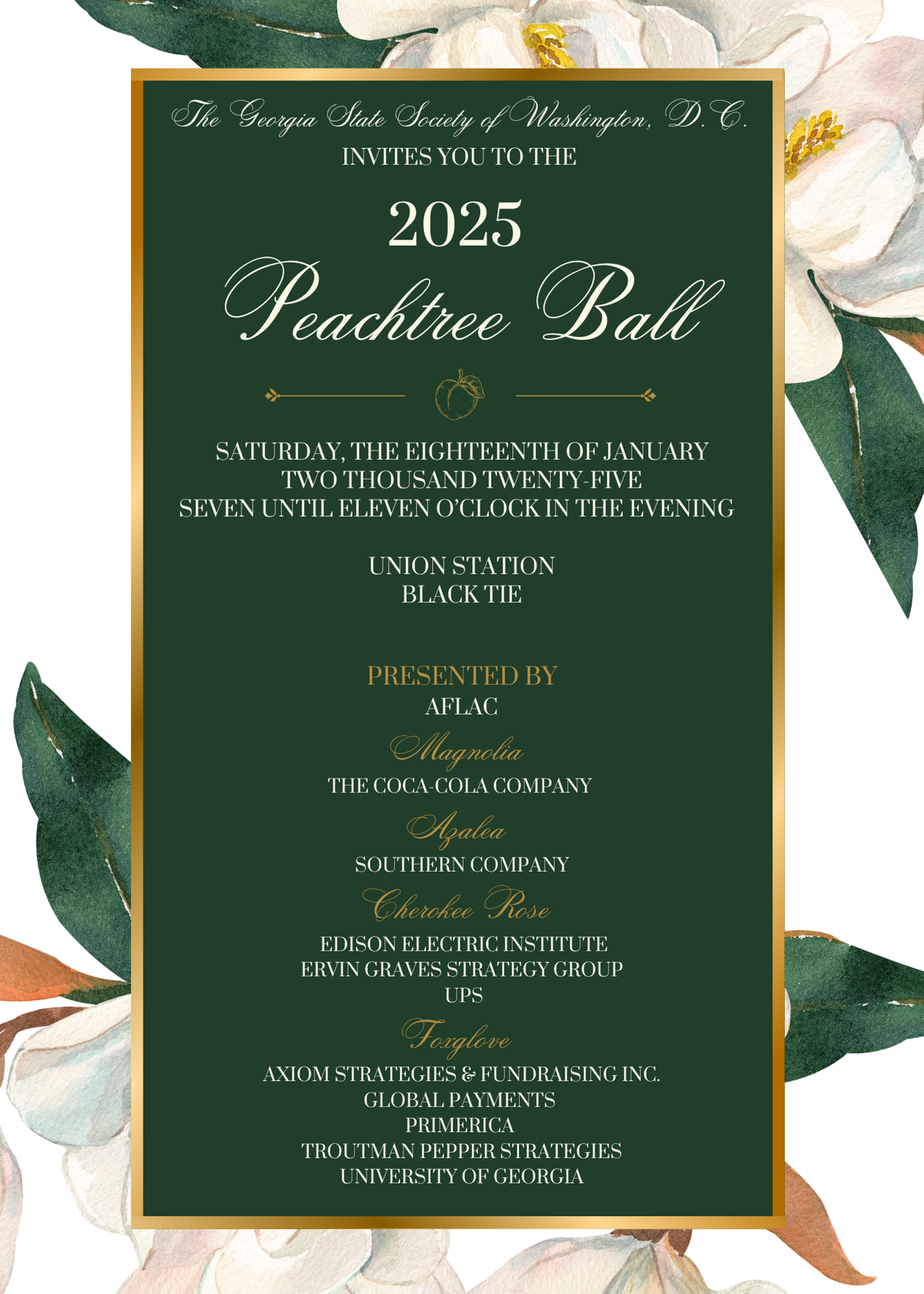 Peachtree Ball Save the Date card