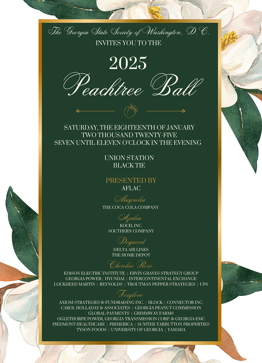 Peachtree Ball Save the Date card